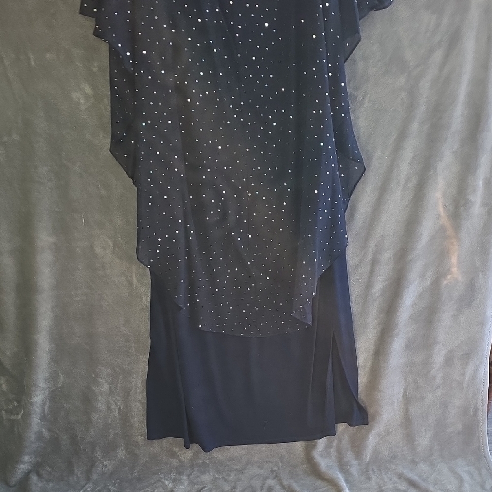 Glamour Navy Dress with Silver Accents - Picture 8 of 13